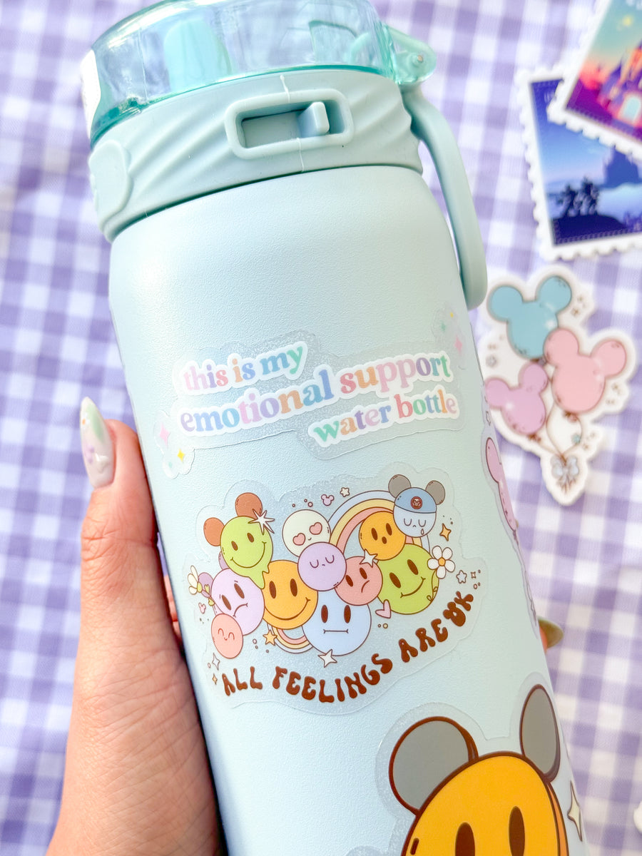 Emotional Support Water Bottle Sticker (Clear)