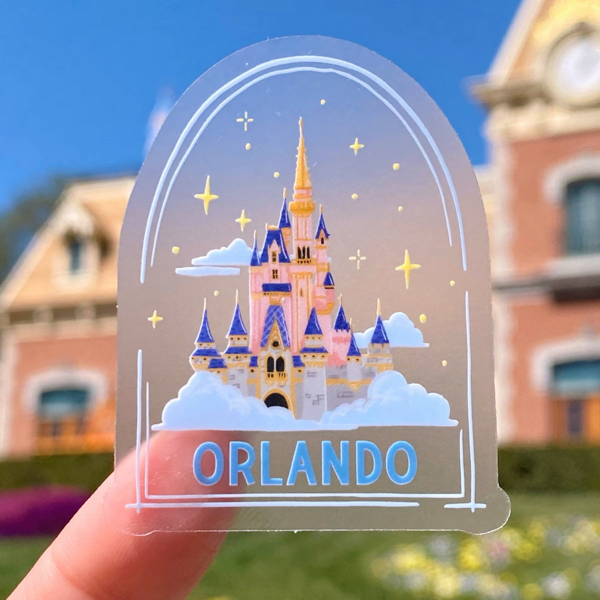 Disney World Entrance Floral Sign Transparent Sticker