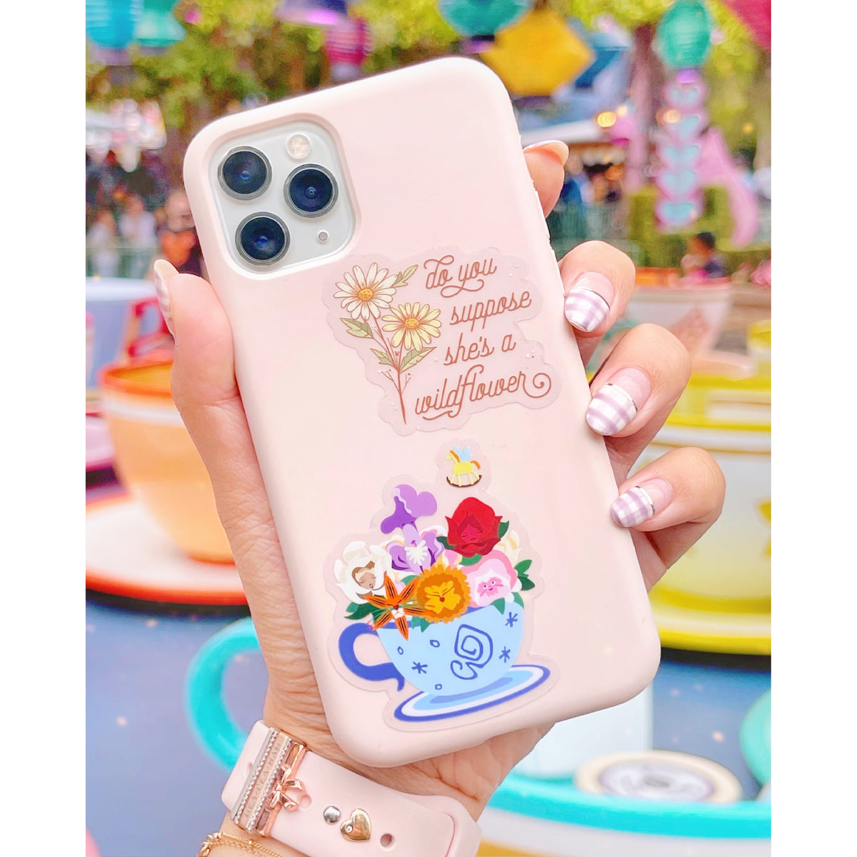 Singing Flowers Wonderland Teacup Sticker/ Alice in Wonderland Laptop  Stickers/ Disney Tea Cup Water Bottle Decal Decor Sticker 