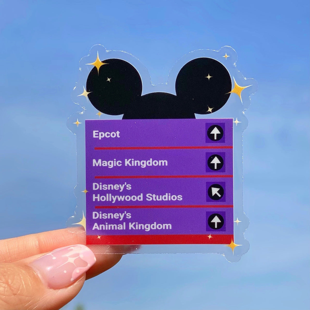 Disney World Entrance Floral Sign Transparent Sticker