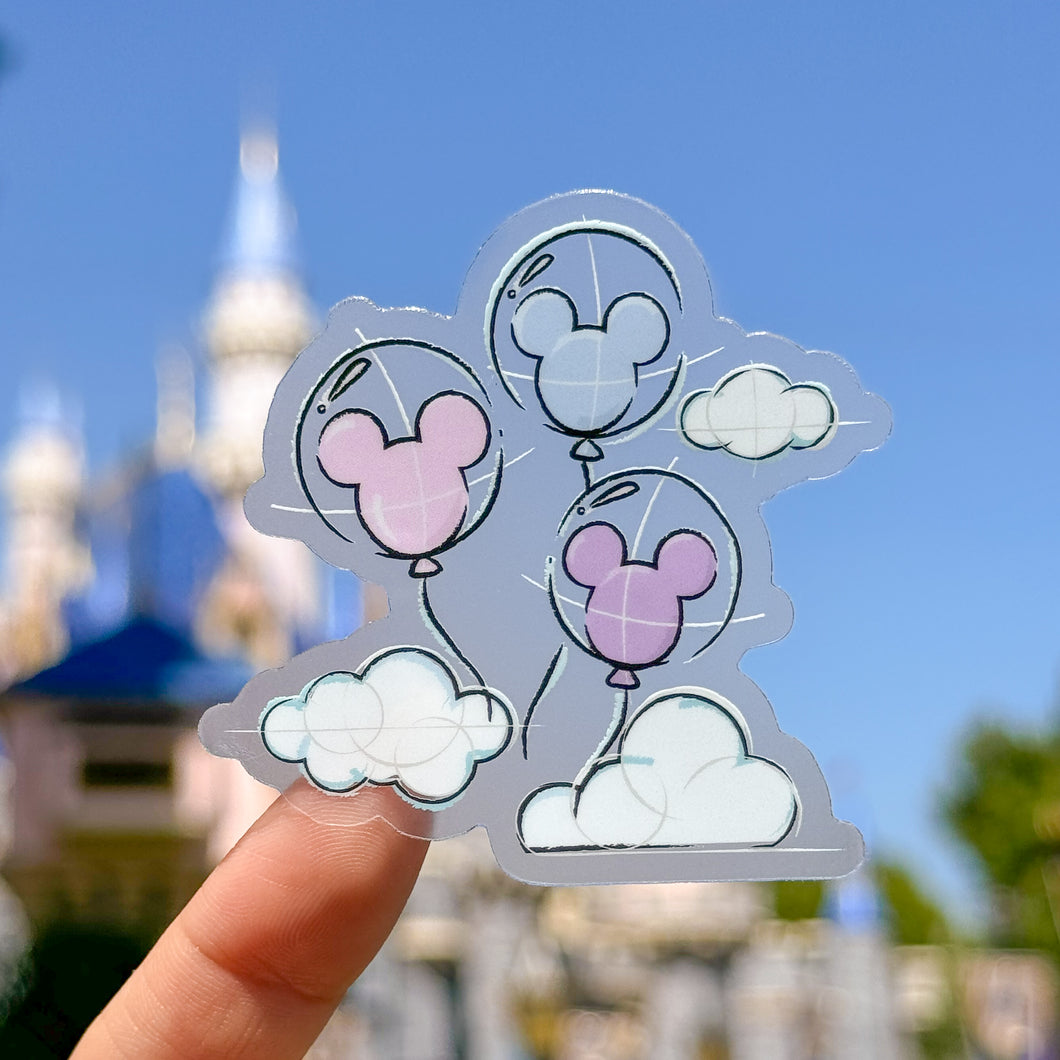 Sketch Mickey Balloons Transparent Sticker