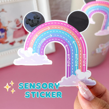 Load image into Gallery viewer, Hidden Mickey Rainbow Inhale Exhale Sensory Sticker
