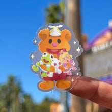 Load image into Gallery viewer, Fozzie Bear With Kermie Plushie Transparent Sticker
