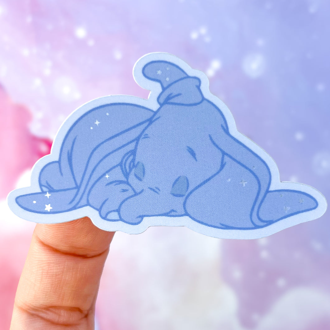 Sweet Sleepy Dumbo Matte Holographic Sticker