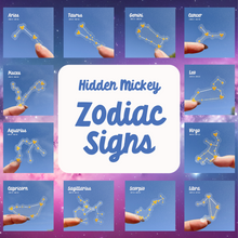 Load image into Gallery viewer, Zodiac Hidden Mickey Astrology Signs Transparent Sticker
