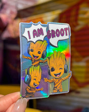 Load image into Gallery viewer, Comic Strip Groot Holographic Sticker
