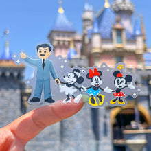 Load image into Gallery viewer, Walt with MINNIE Friends Through The Decades Transparent Sticker
