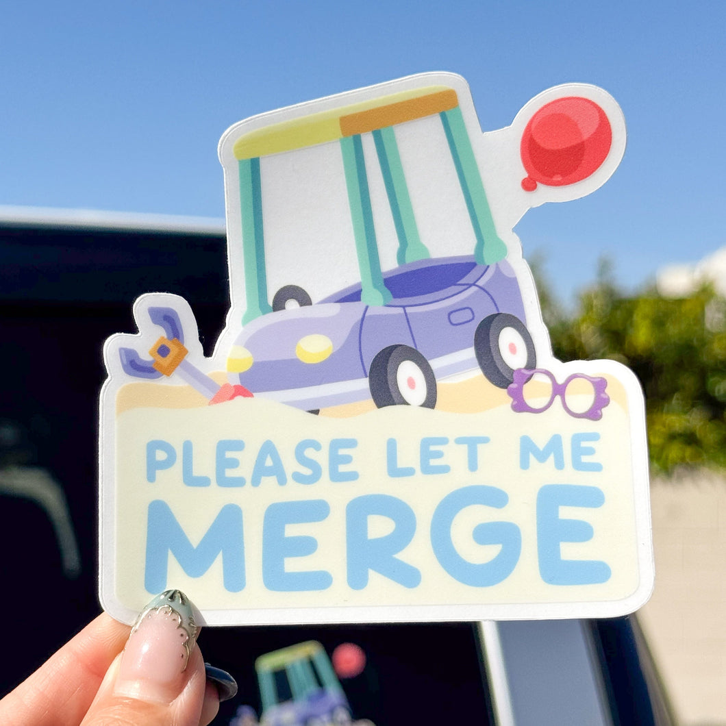 Please Let Me Merge Car Magnet & Decal