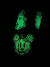 Load image into Gallery viewer, Mickey Pumpkin Glow In The Dark Sticker
