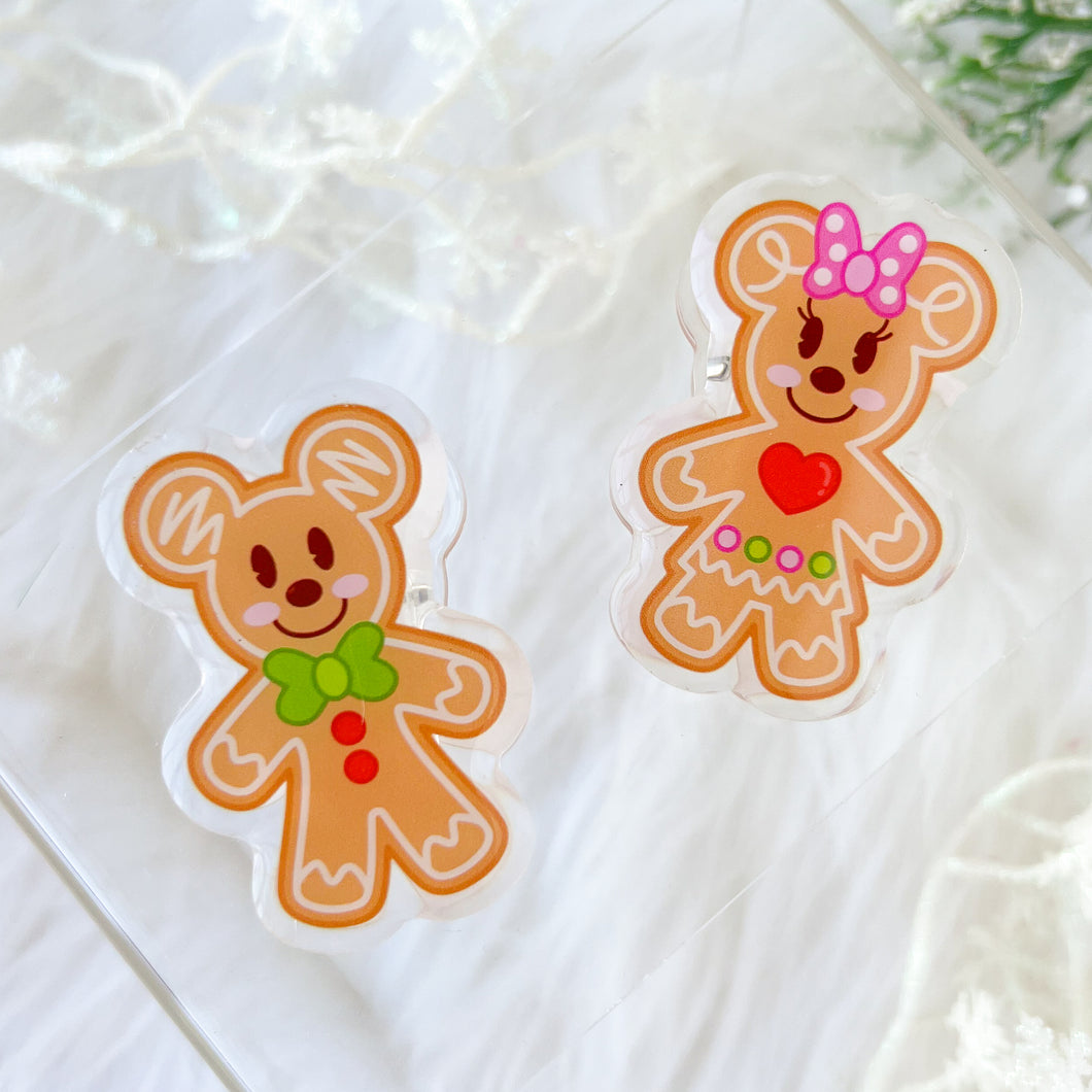 Gingerbread Duo Acrylic Clips