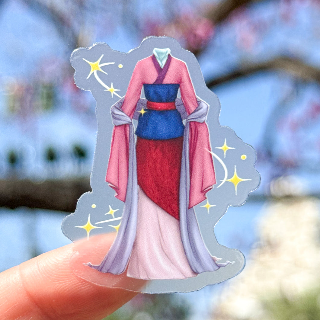 Mulan Princess Dress Transparent Sticker