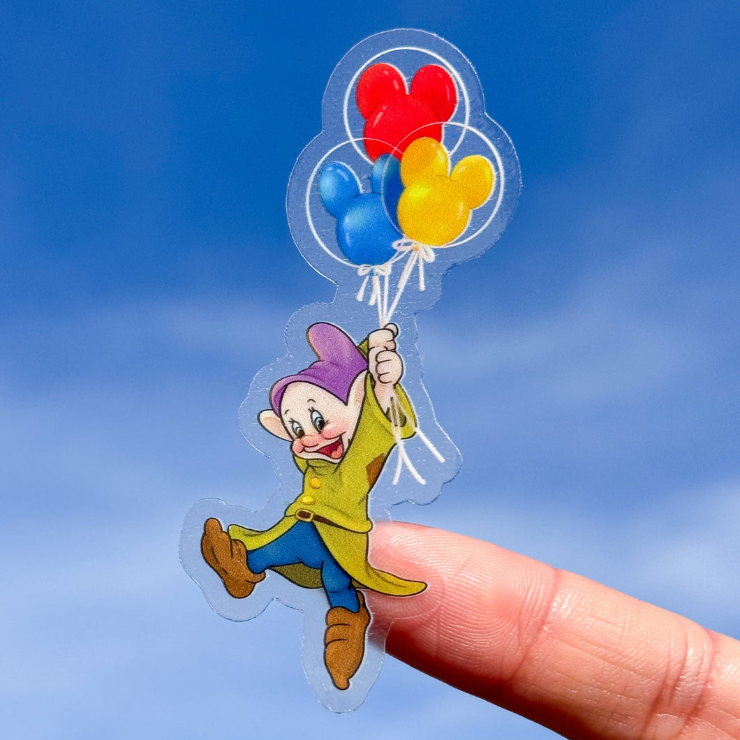 Dopey Mickey Balloon Transparent Sticker