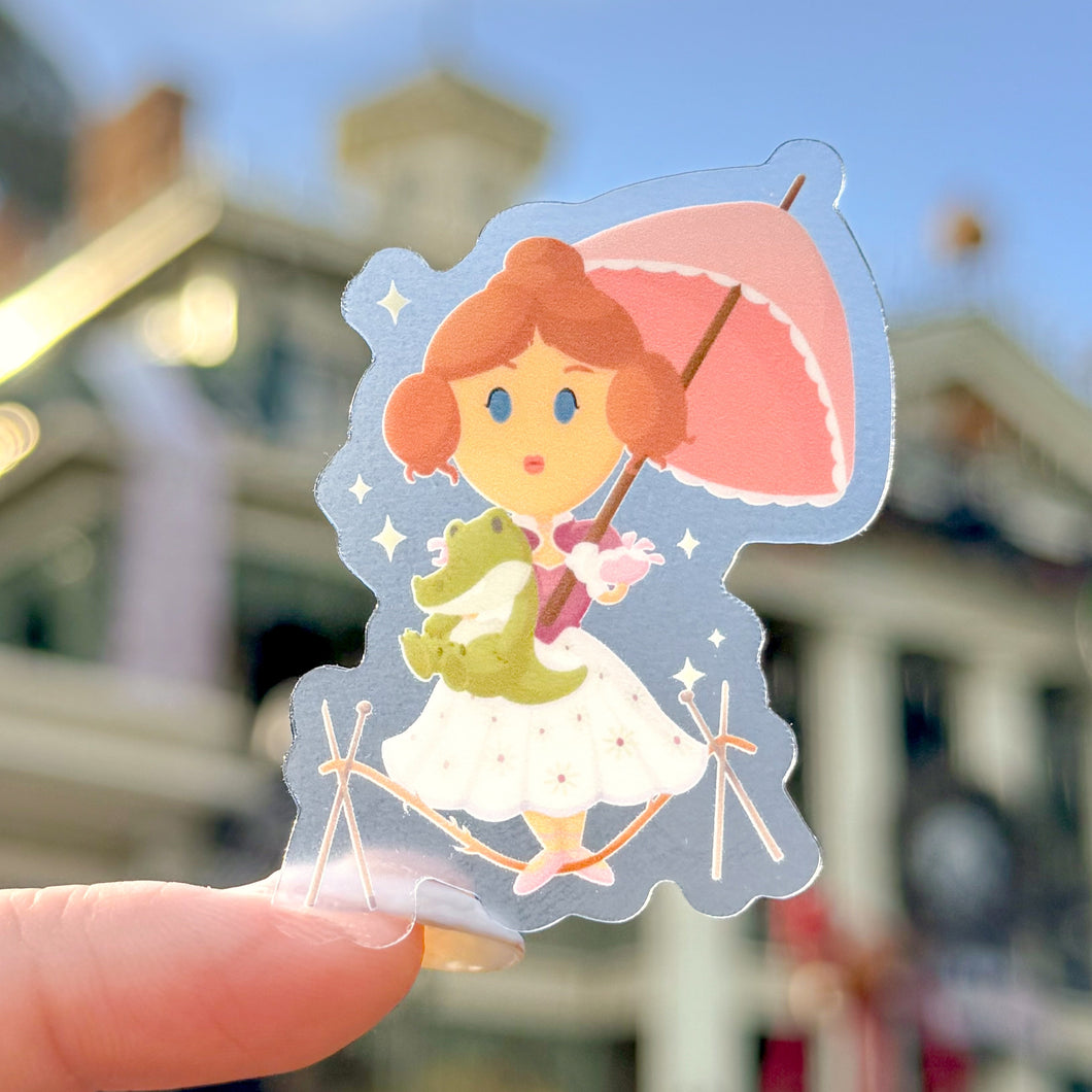 Tightrope Girl Plushie Transparent Sticker