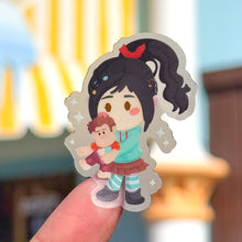 Load image into Gallery viewer, Vanellope &amp; Ralph Plushie Transparent Sticker
