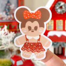 Load image into Gallery viewer, Minnie Gingerbread Glitter Sticker
