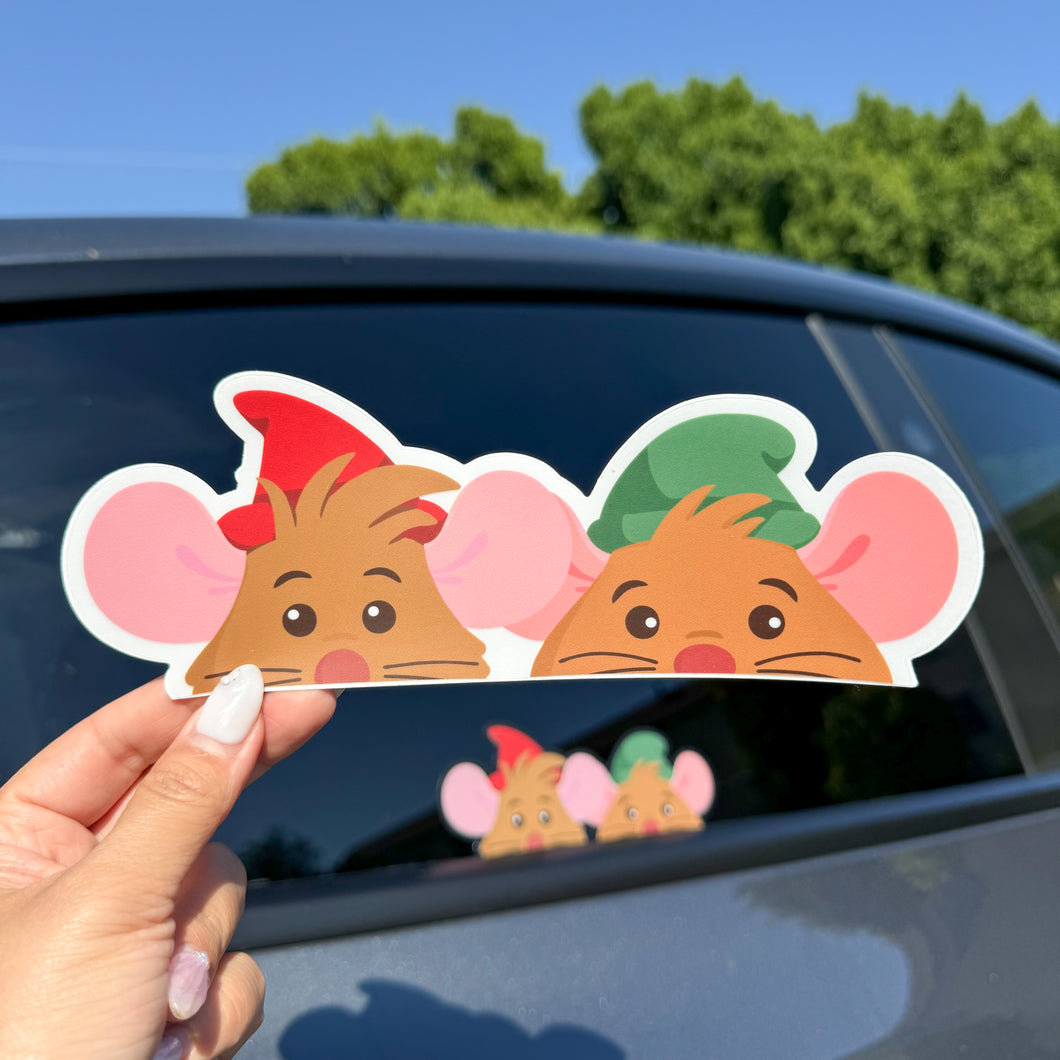 Jaq Jaq & Gus Gus Peeker Car Decal