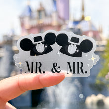 Load image into Gallery viewer, Mr. &amp; Mr. Mouse Hats Transparent Sticker
