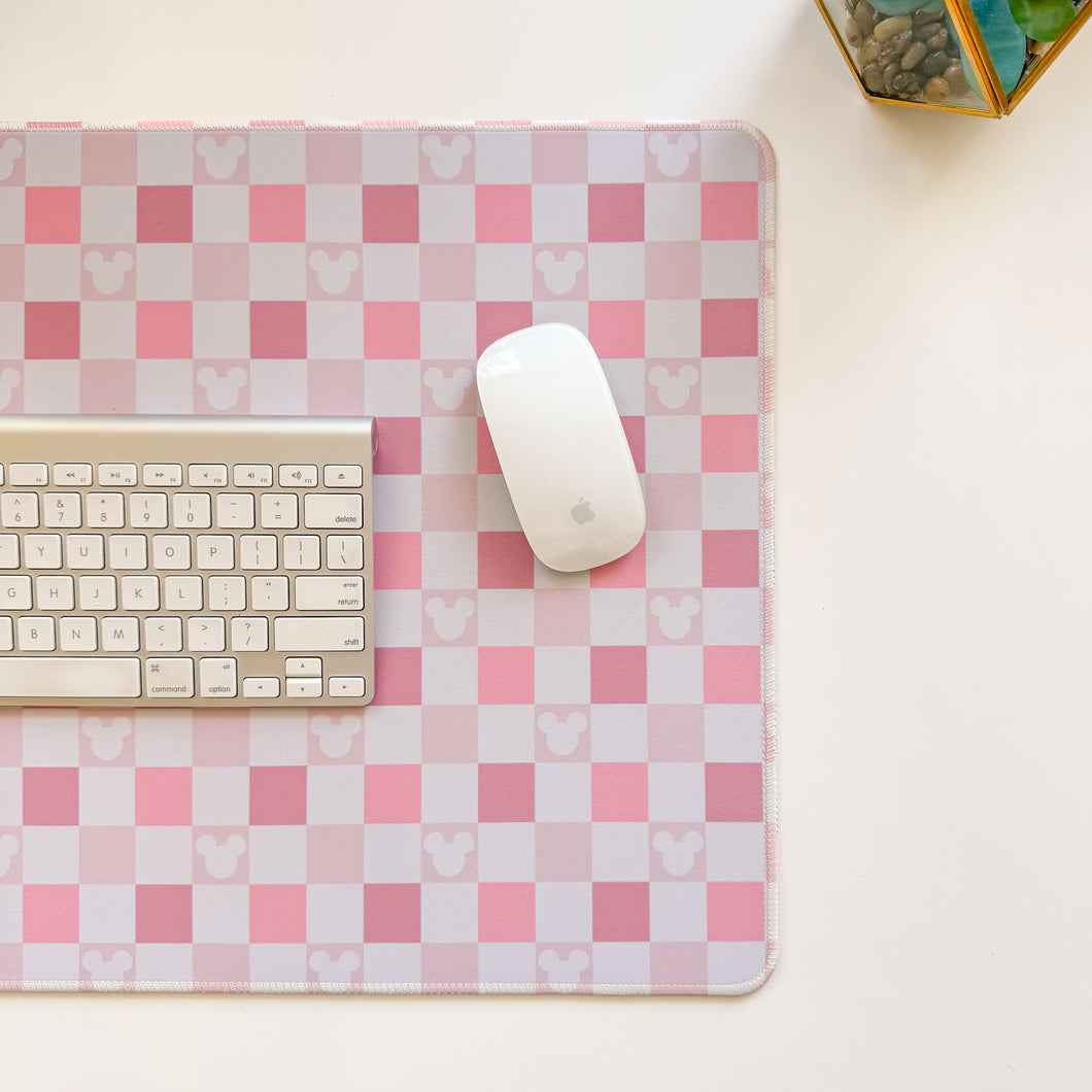 Pink Lemonade Checkered Mouse Desk Mat