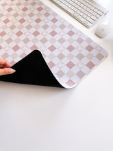 Load image into Gallery viewer, Latte Checkered Mouse Desk Mat
