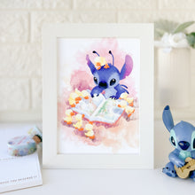 Load image into Gallery viewer, Storytime With Stitch Watercolor Print
