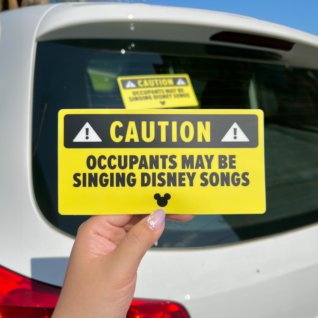 Caution Singing Disney Songs Decal