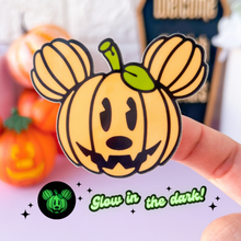 Load image into Gallery viewer, Mickey Pumpkin Glow In The Dark Sticker
