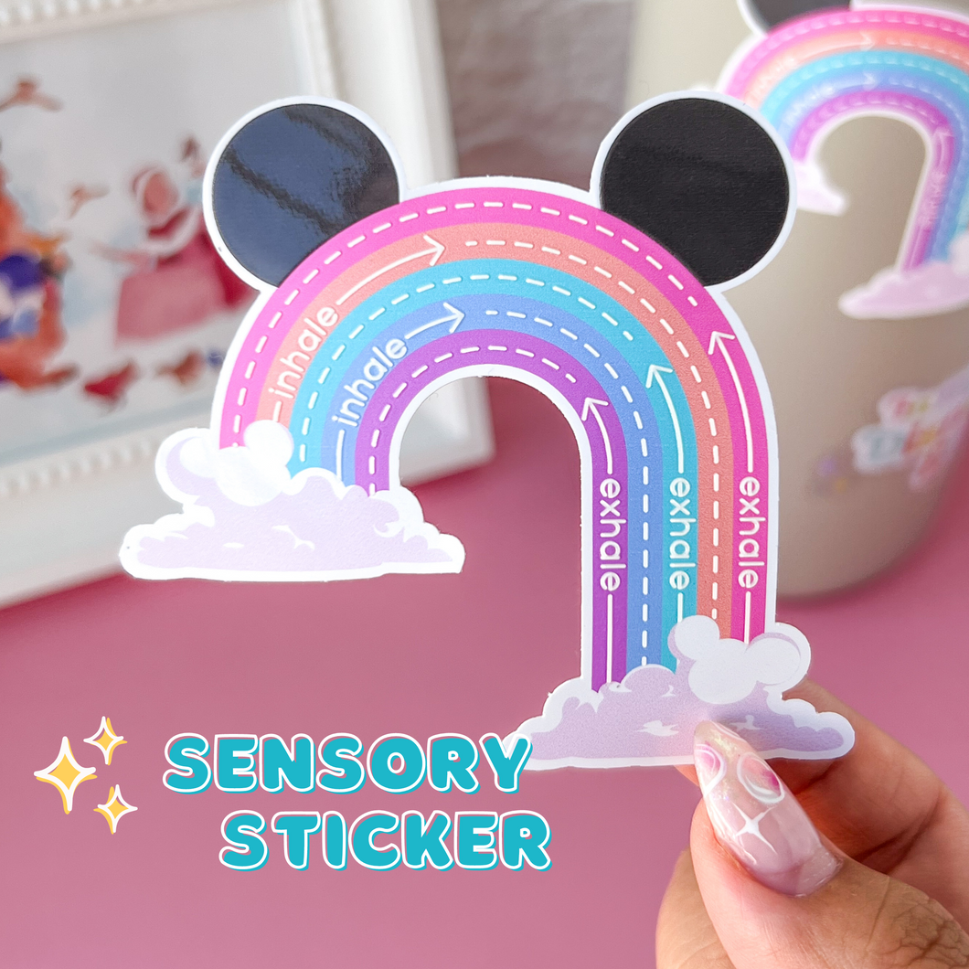 Hidden Mickey Rainbow Inhale Exhale Sensory Sticker