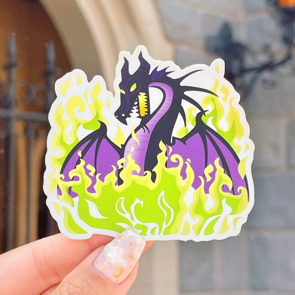 Maleficent Dragon Matte Holographic Sticker – Wish Upon Magic