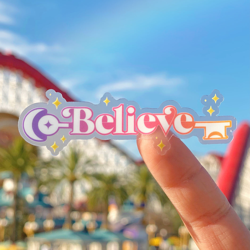 Believe Magic Key Transparent Sticker