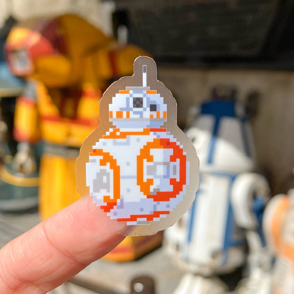 R2D2 8-Bit Transparent Sticker – Wish Upon Magic