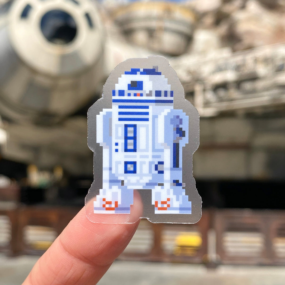 R2D2 8-Bit Transparent Sticker – Wish Upon Magic