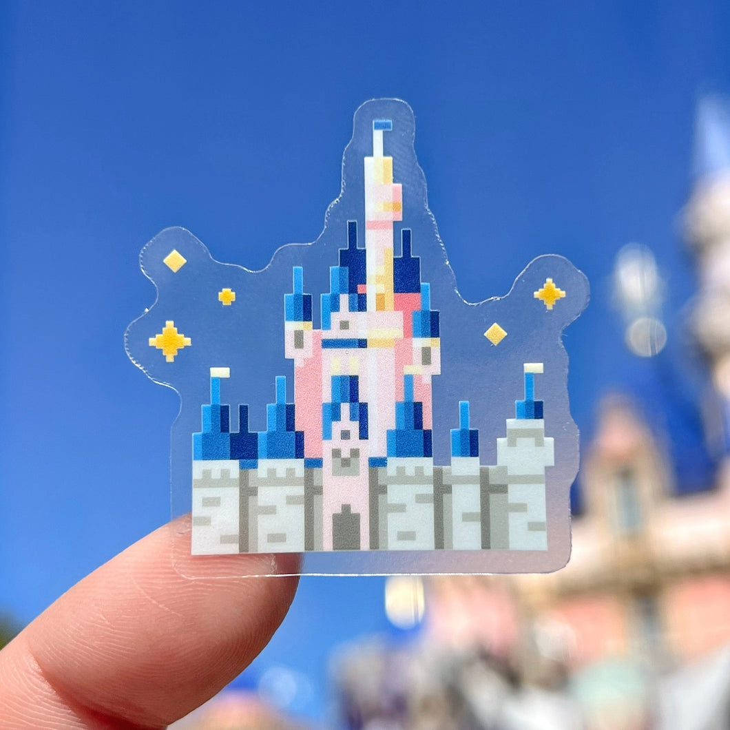 Pixel DLR Castle 8-Bit Transparent Sticker