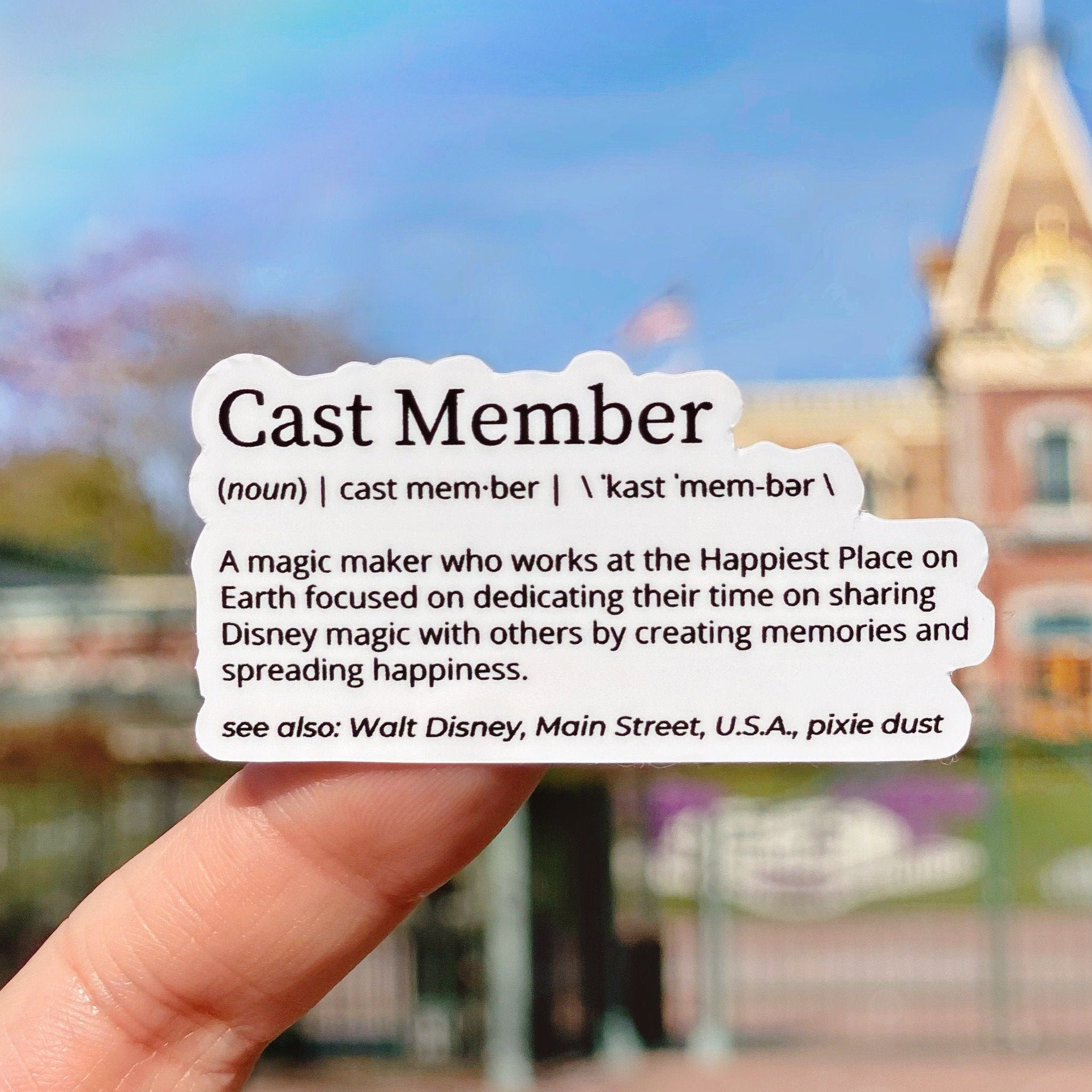 Magic Maker Pixie Dust Cast Member Red Sticker for Sale by