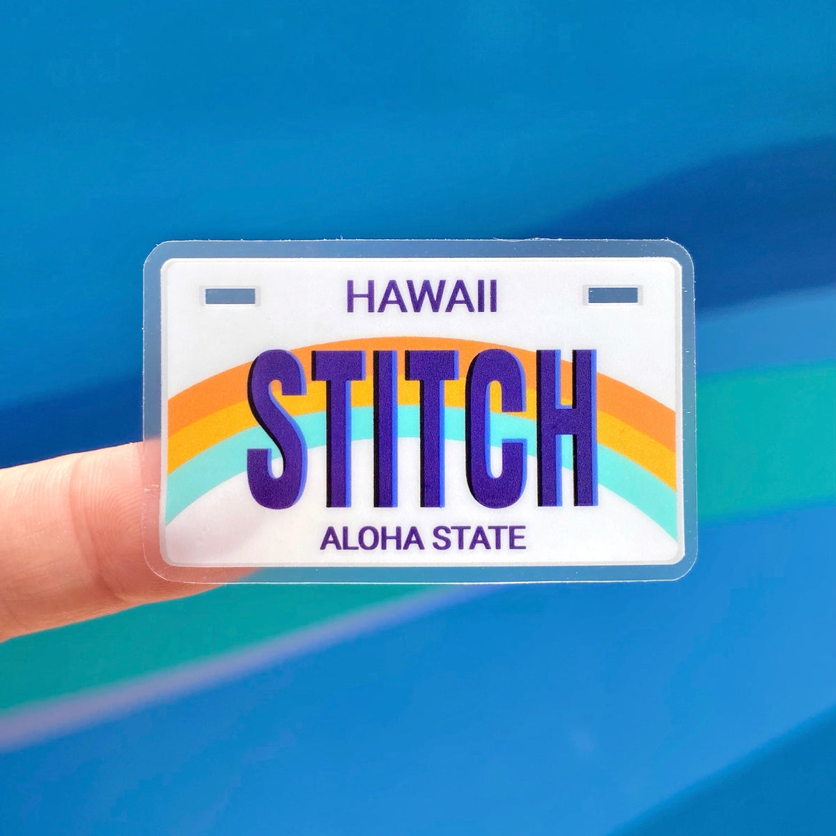 Stitch License Plate Transparent Sticker – Wish Upon Magic