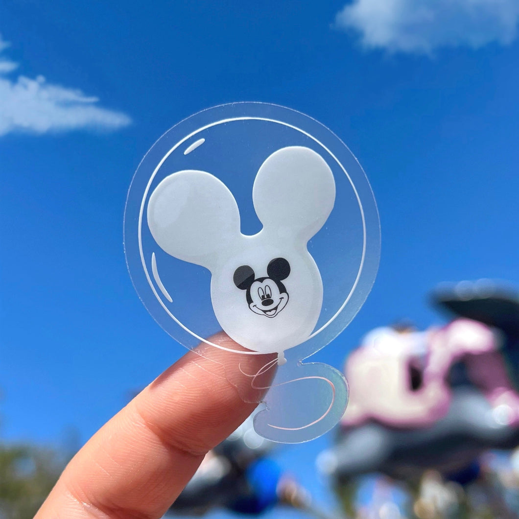 Purple Mickey Balloon Transparent Disney Sticker